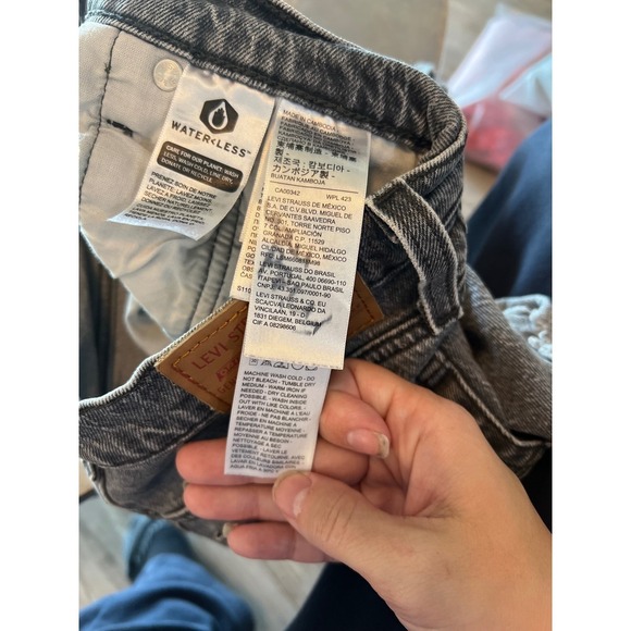 Levi Strauss Co 501 Cutoff Shorts Black Denim Women's Size W 27 - Picture 7 of 11